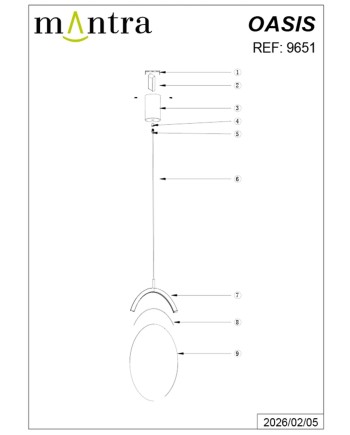 OASIS * COLGANTE LED 15W ORO - DIMABLE TRIAC